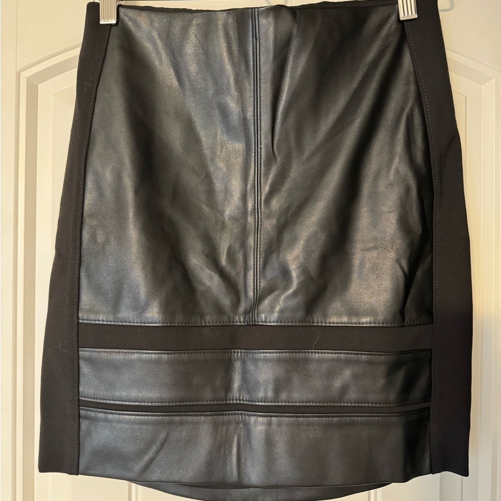 White House Black Market Leather Skirt